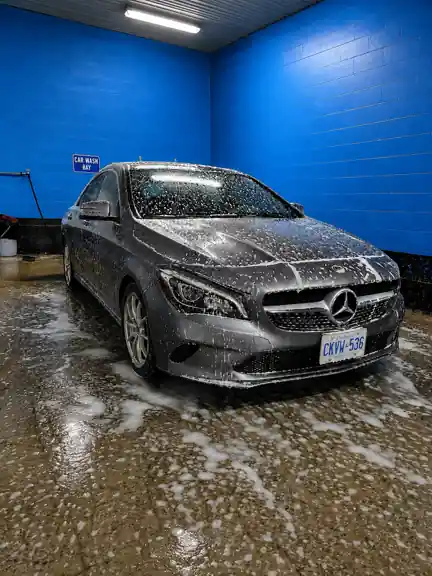 Mercedes exterior before final rinse and finishing